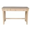 48 in. Solid Wood Rectangular Unfinished 2 Drawer Writing Desk by International Concepts