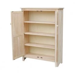 51 in. H Solid Wood Pantry in Unfinished Wood by International Concepts -International Concepts Sales unfinished wood international concepts accent cabinets cu 167 1f 1000