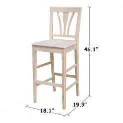 30 in. Unfinished Wood Bar Stool by International Concepts -International Concepts Sales unfinished wood international concepts bar stools s 9183 4f 1000