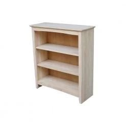 36 in. Unfinishe Wood 3-shelf Standard Bookcase with Adjustable Shelves by International Concepts -International Concepts Sales unfinished wood international concepts bookcases bookshelves sh 3223a c3 1000