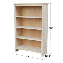 48 in. Unfinished Wood 4-shelf Standard Bookcase with Adjustable Shelves by International Concepts 10 48 in. Unfinished Wood 4-shelf Standard Bookcase with Adjustable Shelves by International Concepts -International Concepts Sales unfinished wood international concepts bookcases bookshelves sh 3224a 40 1000