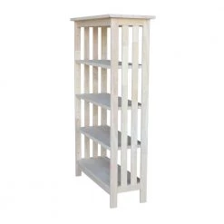 48 in. Unfinished Wood 4-shelf Etagere Bookcase with Adjustable Shelves by International Concepts -International Concepts Sales unfinished wood international concepts bookcases bookshelves sh 4830m 44 1000