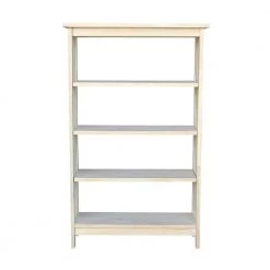 48 in. Unfinished Wood 4-shelf Etagere Bookcase with Adjustable Shelves by International Concepts