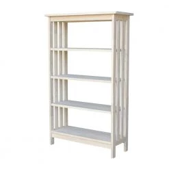 48 in. Unfinished Wood 4-shelf Etagere Bookcase with Adjustable Shelves by International Concepts -International Concepts Sales unfinished wood international concepts bookcases bookshelves sh 4830m c3 1000