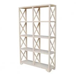 71.9 in. Unfinished Wood 8-shelf Etagere Bookcase with Adjustable Shelves by International Concepts