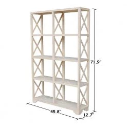 71.9 in. Unfinished Wood 8-shelf Etagere Bookcase with Adjustable Shelves by International Concepts -International Concepts Sales unfinished wood international concepts bookcases bookshelves sh 7247x c3 1000
