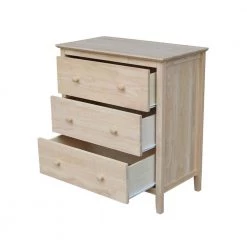 Brooklyn 3-Drawer Unfinished Wood Chest of Drawers by International Concepts -International Concepts Sales unfinished wood international concepts chest of drawers bd 8003 d4 1000