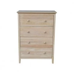 Brooklyn 4-Drawer Unfinished Wood Chest of Drawers by International Concepts