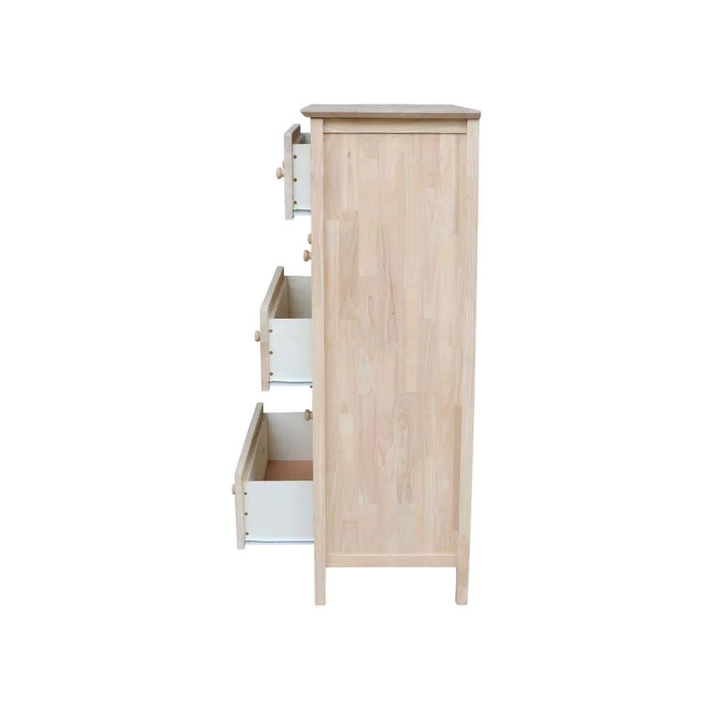 Brooklyn 5-Drawer Unfinished Wood Chest by International Concepts 6 Brooklyn 5-Drawer Unfinished Wood Chest by International Concepts - Image 6