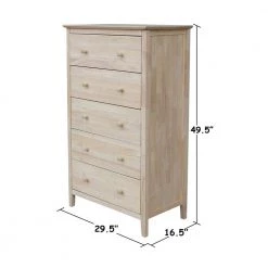 Brooklyn 5-Drawer Unfinished Wood Chest by International Concepts 14 Brooklyn 5-Drawer Unfinished Wood Chest by International Concepts -International Concepts Sales unfinished wood international concepts chest of drawers bd 8005 44 1000