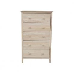 Brooklyn 5-Drawer Unfinished Wood Chest by International Concepts