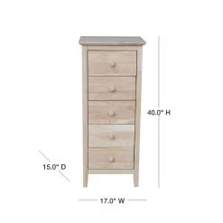 Brooklyn 5-Drawer Unfinished Wood Chest by International Concepts -International Concepts Sales unfinished wood international concepts chest of drawers bd 8015 40 1000