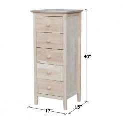 Brooklyn 5-Drawer Unfinished Wood Chest by International Concepts -International Concepts Sales unfinished wood international concepts chest of drawers bd 8015 4f 1000
