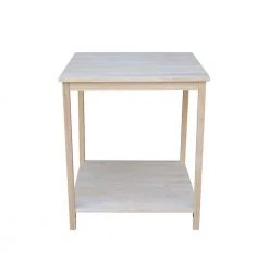 26 in. Unfinished Solid Wood Wide Printer Table by International Concepts