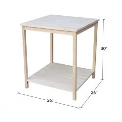 26 in. Unfinished Solid Wood Wide Printer Table by International Concepts -International Concepts Sales unfinished wood international concepts computer desks of 63 c3 1000