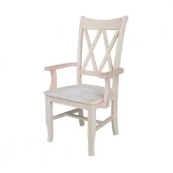 Unfinished Wood Double X-Back Arm Chair by International Concepts -International Concepts Sales unfinished wood international concepts dining chairs ci 20a 1f 1000