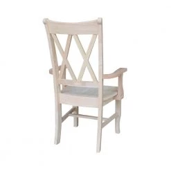 Unfinished Wood Double X-Back Arm Chair by International Concepts -International Concepts Sales unfinished wood international concepts dining chairs ci 20a 66 1000