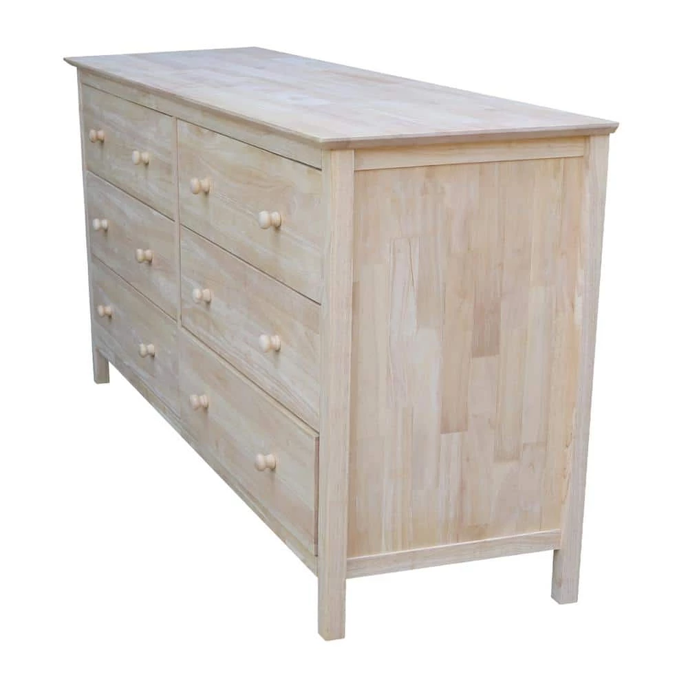 Brooklyn 6-Drawer Unfinished Wood Dresser by International Concepts 3 Brooklyn 6-Drawer Unfinished Wood Dresser by International Concepts - Image 3