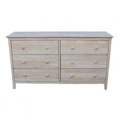 Brooklyn 6-Drawer Unfinished Wood Dresser by International Concepts