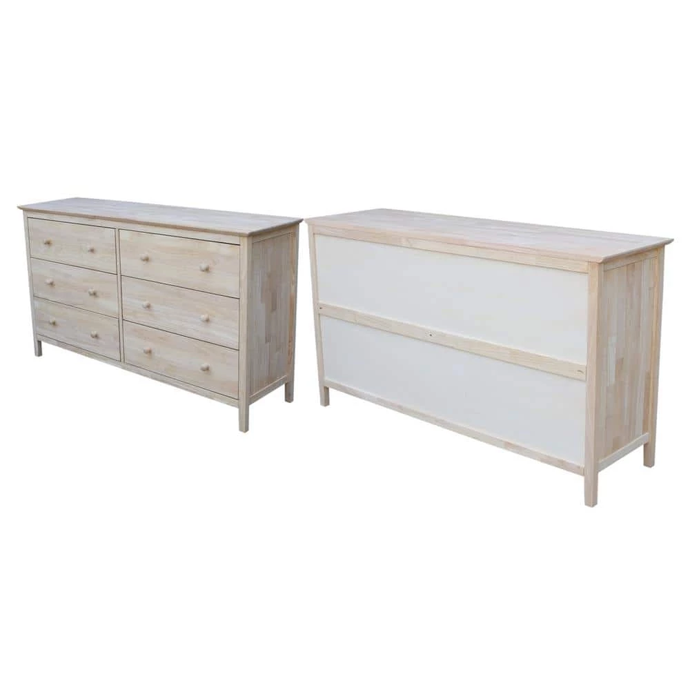 Brooklyn 6-Drawer Unfinished Wood Dresser by International Concepts 6 Brooklyn 6-Drawer Unfinished Wood Dresser by International Concepts - Image 6