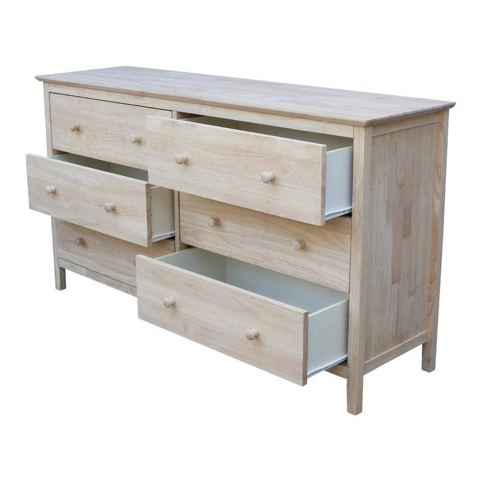 Brooklyn 6-Drawer Unfinished Wood Dresser by International Concepts 4 Brooklyn 6-Drawer Unfinished Wood Dresser by International Concepts - Image 4