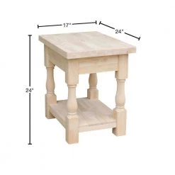 Tuscan Unfinished End Table by International Concepts -International Concepts Sales unfinished wood international concepts end side tables ot 17e 40 1000