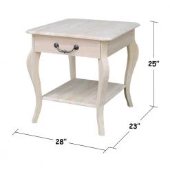 Cambria Unfinished End Table by International Concepts -International Concepts Sales unfinished wood international concepts end side tables ot 18e c3 1000