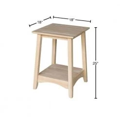 Unfinished End Table by International Concepts -International Concepts Sales unfinished wood international concepts end side tables ot 4te 40 1000