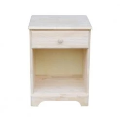 1-Drawer Unfinished Wood Nightstand by International Concepts