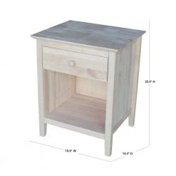 Brooklyn 1-Drawer Unfinished Wood Nightstand by International Concepts -International Concepts Sales unfinished wood international concepts nightstands bd 8001 40 1000