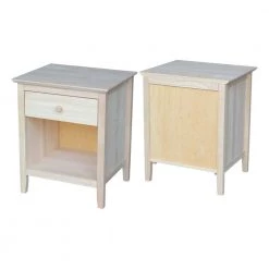 Brooklyn 1-Drawer Unfinished Wood Nightstand by International Concepts -International Concepts Sales unfinished wood international concepts nightstands bd 8001 4f 1000
