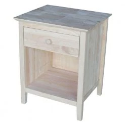 Brooklyn 1-Drawer Unfinished Wood Nightstand by International Concepts