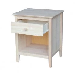 Brooklyn 1-Drawer Unfinished Wood Nightstand by International Concepts -International Concepts Sales unfinished wood international concepts nightstands bd 8001 d4 1000