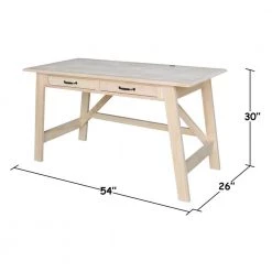 Serendipity 54 in Rectangular Unfinished Wood 1-drawer Writing Desk by International Concepts -International Concepts Sales unfinished wood international concepts writing desks of 69 4f 1000