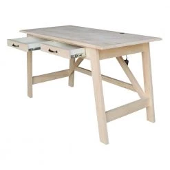 Serendipity 54 in Rectangular Unfinished Wood 1-drawer Writing Desk by International Concepts -International Concepts Sales unfinished wood international concepts writing desks of 69 77 1000