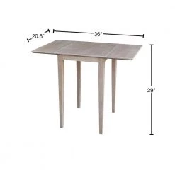 Weathered Taupe Gray Small Drop-Leaf Dining Table by International Concepts -International Concepts Sales weathered gray international concepts kitchen dining tables t09 2236d 40 1000