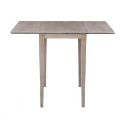 Weathered Taupe Gray Small Drop-Leaf Dining Table by International Concepts