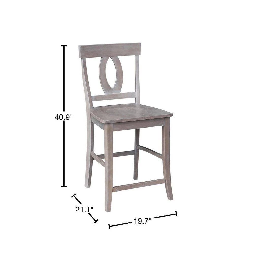 Verona 24 in. Weathered Taupe Gray Bar Stool by International Concepts 2 Verona 24 in. Weathered Taupe Gray Bar Stool by International Concepts - Image 2