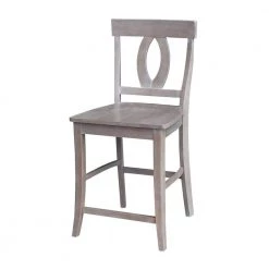 Verona 24 in. Weathered Taupe Gray Bar Stool by International Concepts