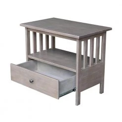 Mission 28 in. Weathered Taupe Gray Wood TV Stand with 1 Drawer Fits TVs Up to 30 in. with Cable Management by International Concepts -International Concepts Sales weathered taupe gray international concepts tv stands tv09 28 1f 1000