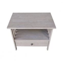 Mission 28 in. Weathered Taupe Gray Wood TV Stand with 1 Drawer Fits TVs Up to 30 in. with Cable Management by International Concepts -International Concepts Sales weathered taupe gray international concepts tv stands tv09 28 31 1000