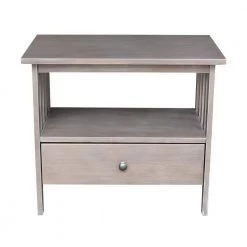 Mission 28 in. Weathered Taupe Gray Wood TV Stand with 1 Drawer Fits TVs Up to 30 in. with Cable Management by International Concepts -International Concepts Sales weathered taupe gray international concepts tv stands tv09 28 4f 1000