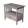 Mission 28 in. Weathered Taupe Gray Wood TV Stand with 1 Drawer Fits TVs Up to 30 in. with Cable Management by International Concepts