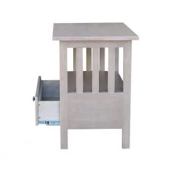 Mission 28 in. Weathered Taupe Gray Wood TV Stand with 1 Drawer Fits TVs Up to 30 in. with Cable Management by International Concepts -International Concepts Sales weathered taupe gray international concepts tv stands tv09 28 77 1000