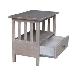 Mission 28 in. Weathered Taupe Gray Wood TV Stand with 1 Drawer Fits TVs Up to 30 in. with Cable Management by International Concepts -International Concepts Sales weathered taupe gray international concepts tv stands tv09 28 fa 1000