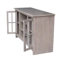 48 in. Weathered Taupe Gray Wood TV Stand Fits TVs Up to 50 in. with Storage Doors by International Concepts -International Concepts Sales weathered taupe gray international concepts tv stands tv09 34 1f 1000