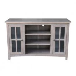 48 in. Weathered Taupe Gray Wood TV Stand Fits TVs Up to 50 in. with Storage Doors by International Concepts -International Concepts Sales weathered taupe gray international concepts tv stands tv09 34 31 1000