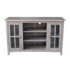 48 in. Weathered Taupe Gray Wood TV Stand Fits TVs Up to 50 in. with Storage Doors by International Concepts
