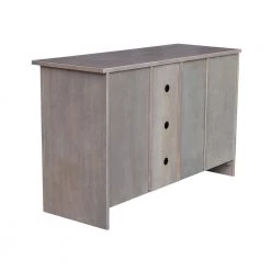 48 in. Weathered Taupe Gray Wood TV Stand Fits TVs Up to 50 in. with Storage Doors by International Concepts -International Concepts Sales weathered taupe gray international concepts tv stands tv09 34 66 1000