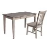 Weathered Taupe Gray 48 in. W Solid Wood Writing Desk and Chair (2-pc set) by International Concepts